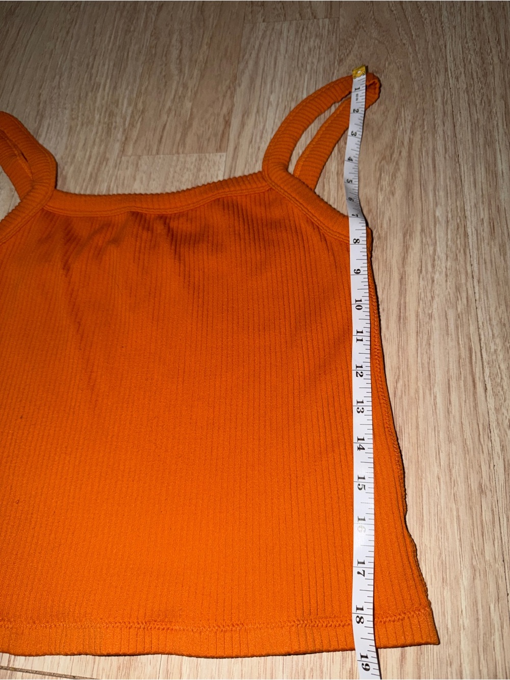 Women’s Ribbed Orange Tank Top - Picture 3 of 6